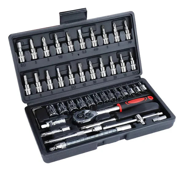 Kit Taladro DeWalt + 2 Baterías + Kit Herramienta 46 PCS