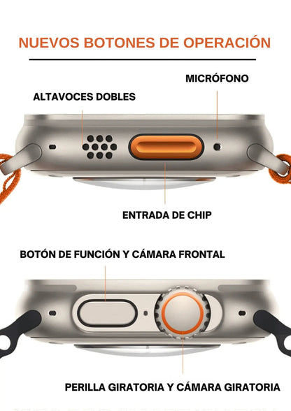 Reloj Inteligente  Convierte tu muñeca en un mini celular con funciones exclusivas de salud y bienestar.